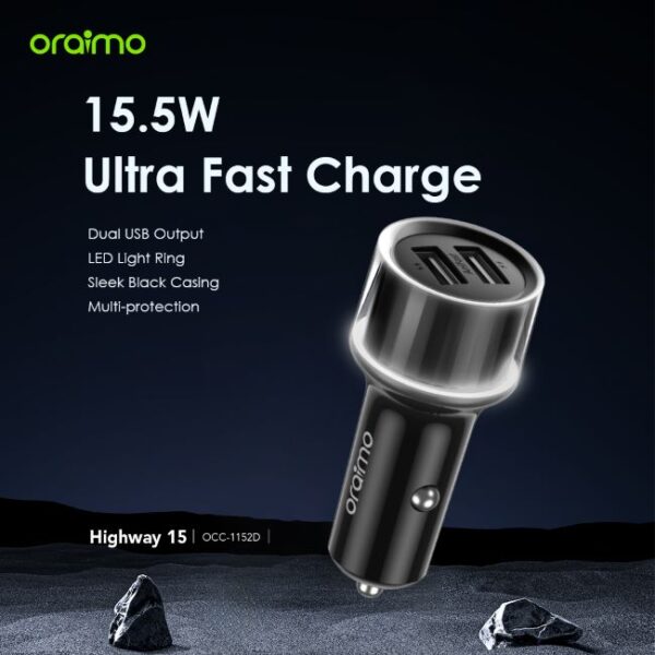 Oraimo car charger 15.5w ultra fast charger